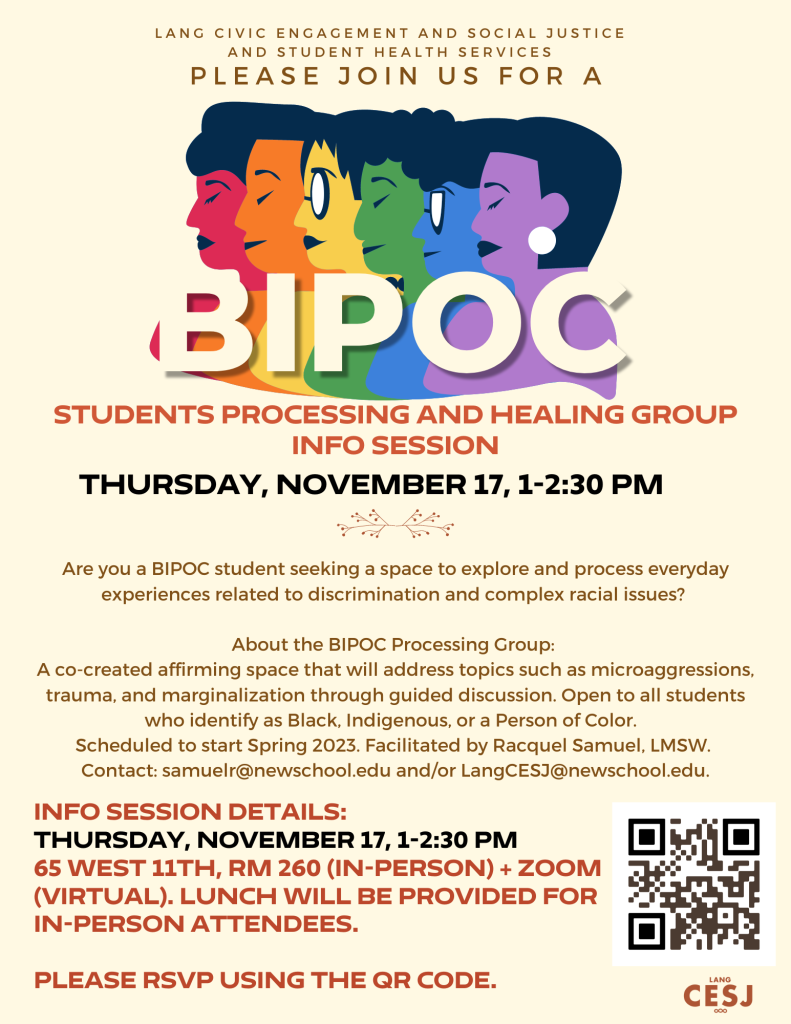 bipoc support group poster