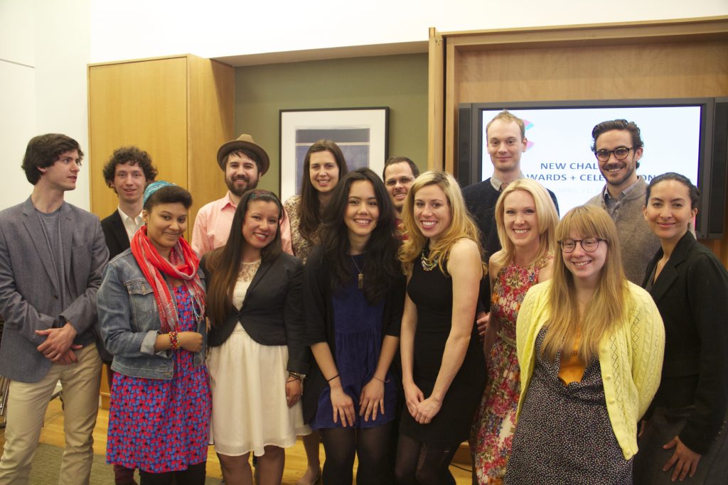 The 2014 New Challenge finalists gather at the April 21 celebration.