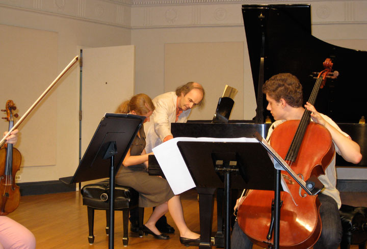 Institute and Festival for Contemporary Performance director Marc Ponthus coaching a rehearsal. 