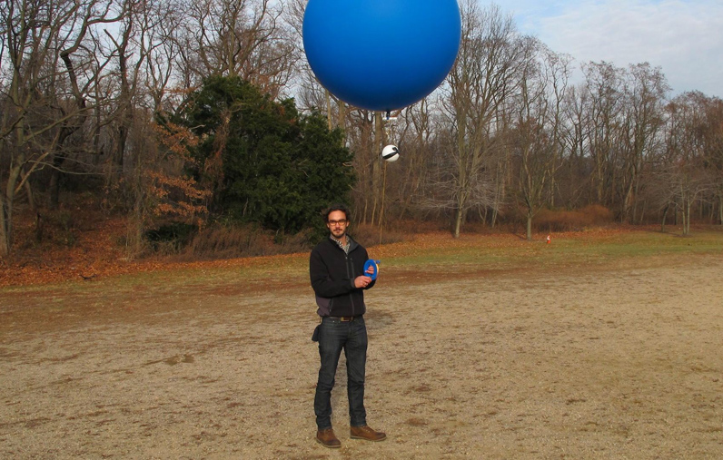 New School alum Sean Baker tests a prototype for Project FOGG.