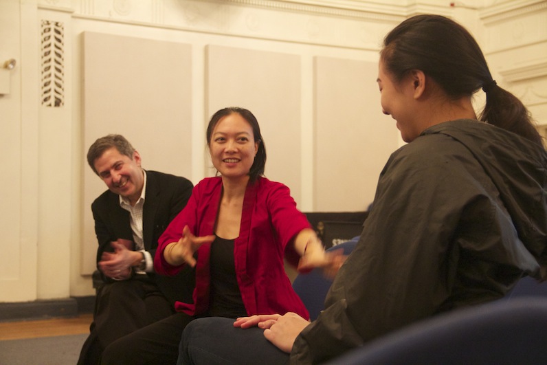 Jen Shyu with Richard Kessler teaching one of Mannes' Stone Workshops