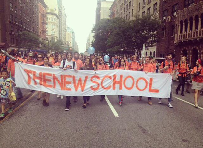 New School students and faculty particpated in the Climate Action March last year.