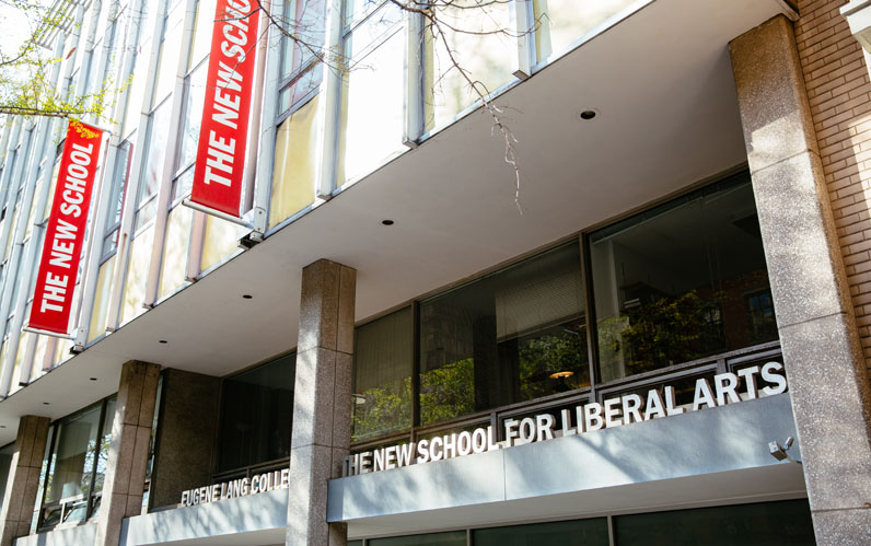 The New School's Eugene Lang College, located on 11 Street near Sixth Avenue in Manhattan. Photo by Jacob Pritchard.