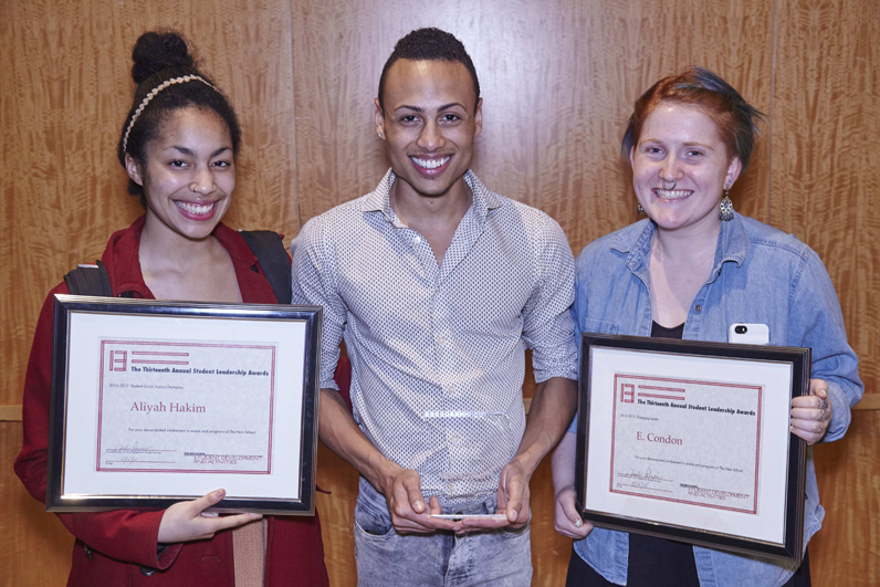 Award Recipients Aliyah Hakim, Nathaniel Phillipps, and Eli Condon