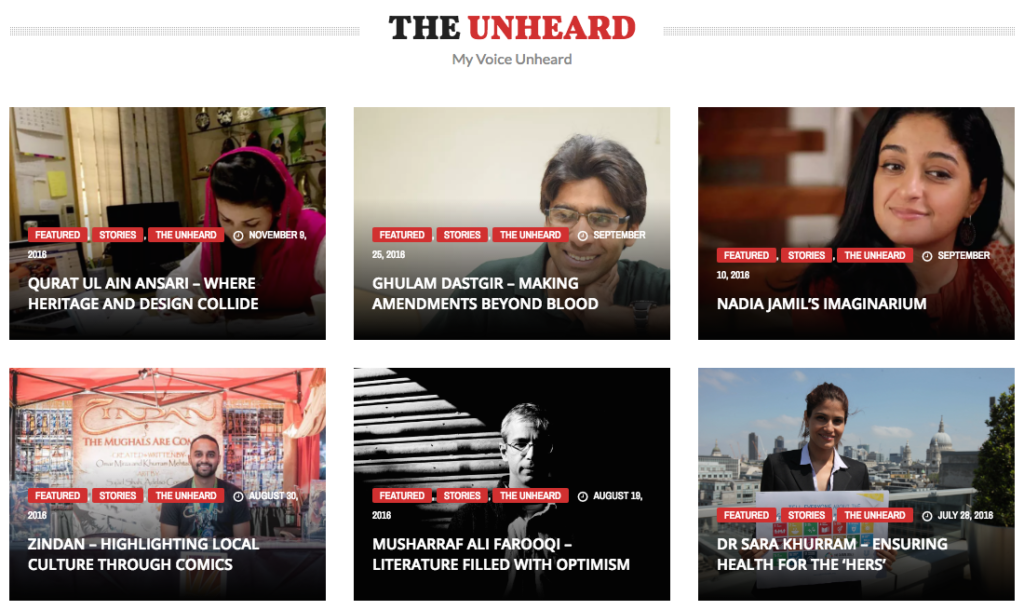 My Voice Unheard focuses on collecting, archiving, and highlighting biographies, stories, and life experiences of Pakistani individuals who are dedicated to social responsibility.