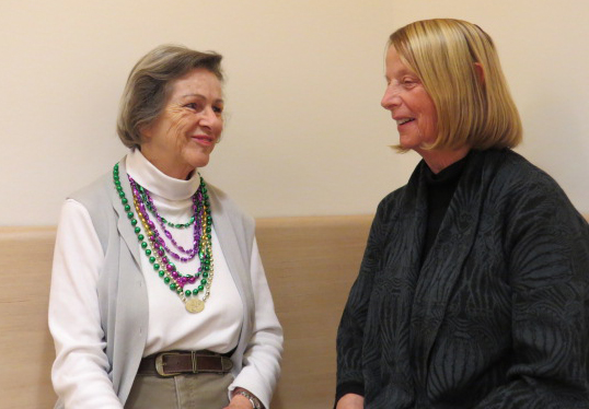 Barbara Sherman and Lenore Cooney are two of the dozen Institute for Retired Professionals students who are participating in clinical trials run by  New York University's Alzheimer's Disease Center (Photo/Peter Houts).