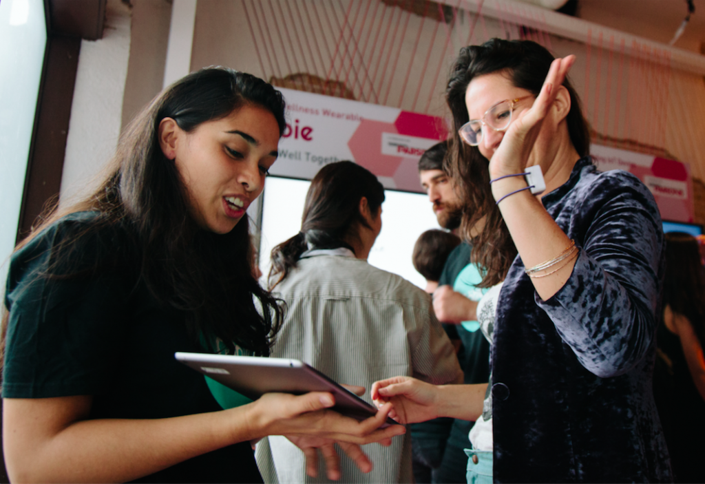 Students at The New School's Parsons School of Design and innovators from Panasonic Corporation presented wearable technology pieces and experiences that address wellness needs at SXSW. (Photo / Ryan Blum).