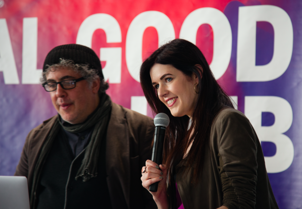 Photojournalist Ron Haviv and Lauren Walsh, a faculty member at Eugene Lang College, discussed Lost Rolls America at SXSW. (Photo/Ryan Blum)