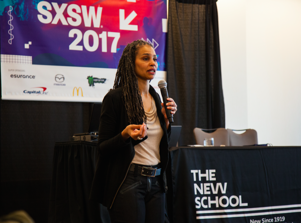 Maya Wiley — civil rights activist, former counsel to the Mayor of New York City and vice president of social justice at The New School — offered policy solutions to close the digital divide at #SXSW. (Photo / Ryan Blum)