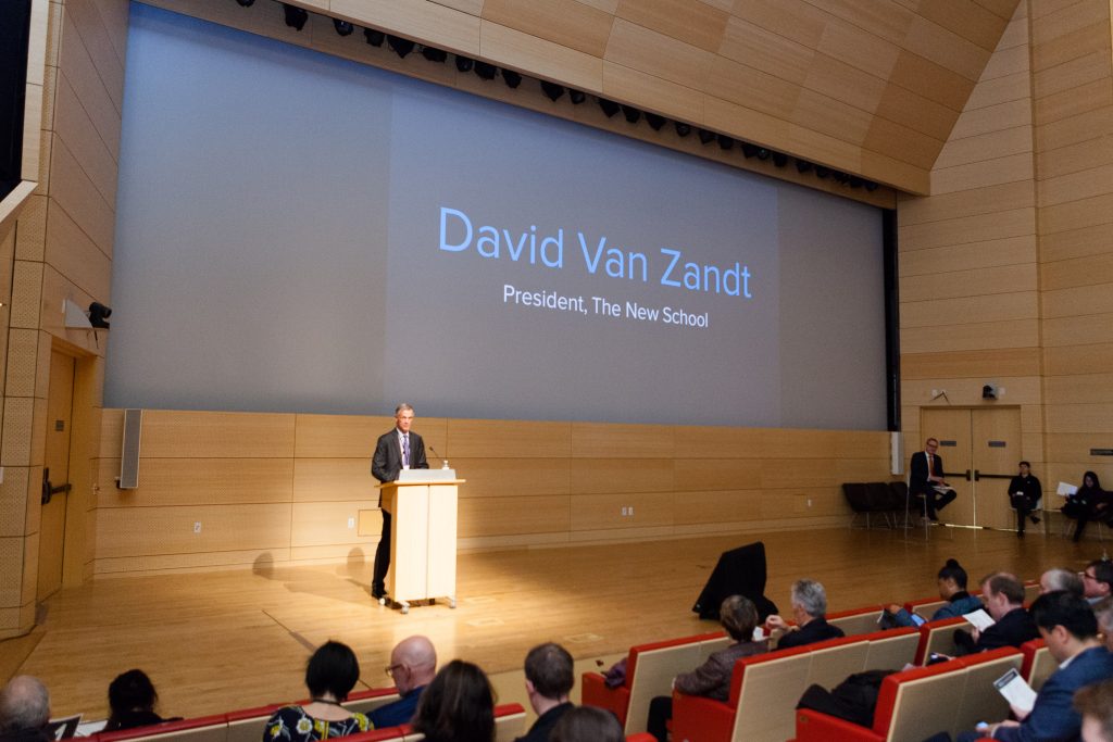 New School President David Van Zandt speaks at the RPA event (Photo / Brooke Saias Photography)