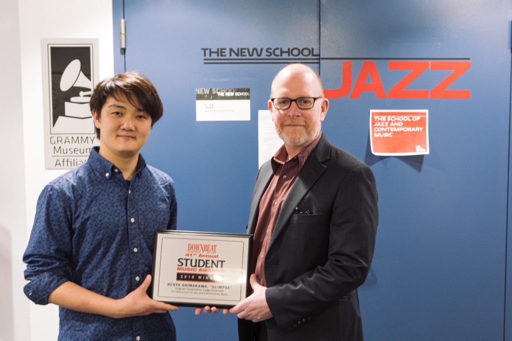 Kenta Shimakawa with Keller Coker, Dean of School of Jazz and Contemporary Music