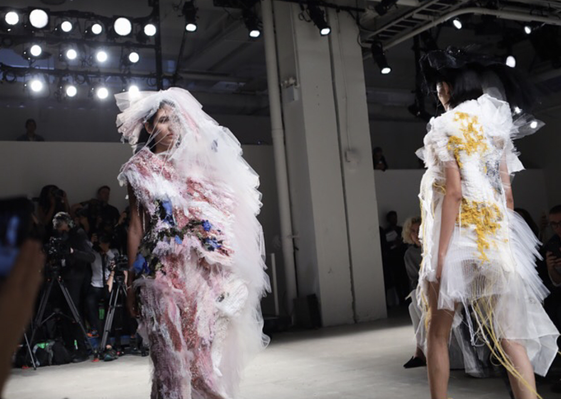 Looks from Caroline Hu at the MFA Fashion and Design Society show in 2017