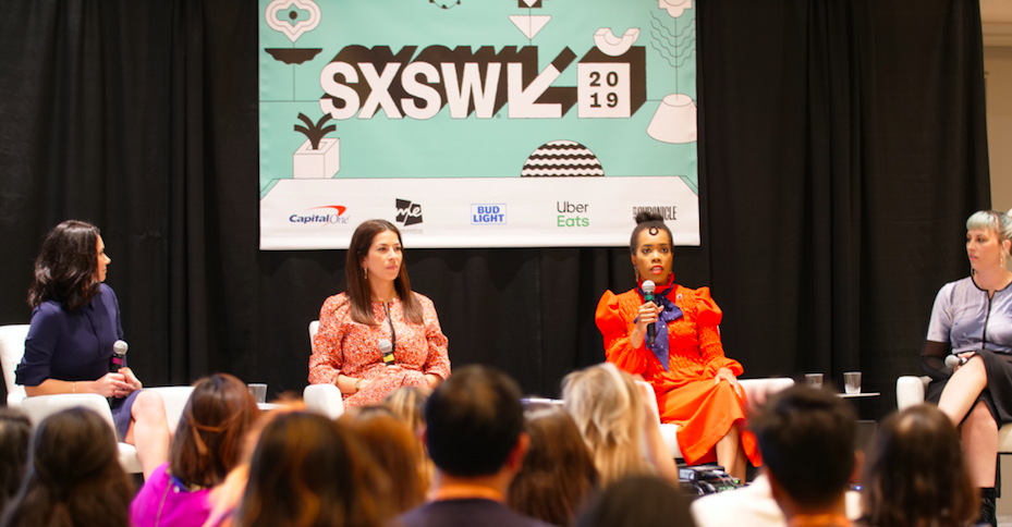 From L-R: Jennifer DaSilva, Rebecca Minkoff, Kim Jenkins, MA Fashion Studies '13, and Becca McCharen-Tran spoke about feminism and diversity in fashion