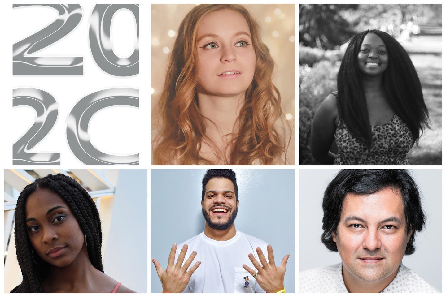 2020 Commencement student speakers, clockwise from top right corner: Didintle Ntsie, Luis Tsukayama-Cisneros, Pedro Troncoso, Celeste Sena, and Arta Jēkabsone