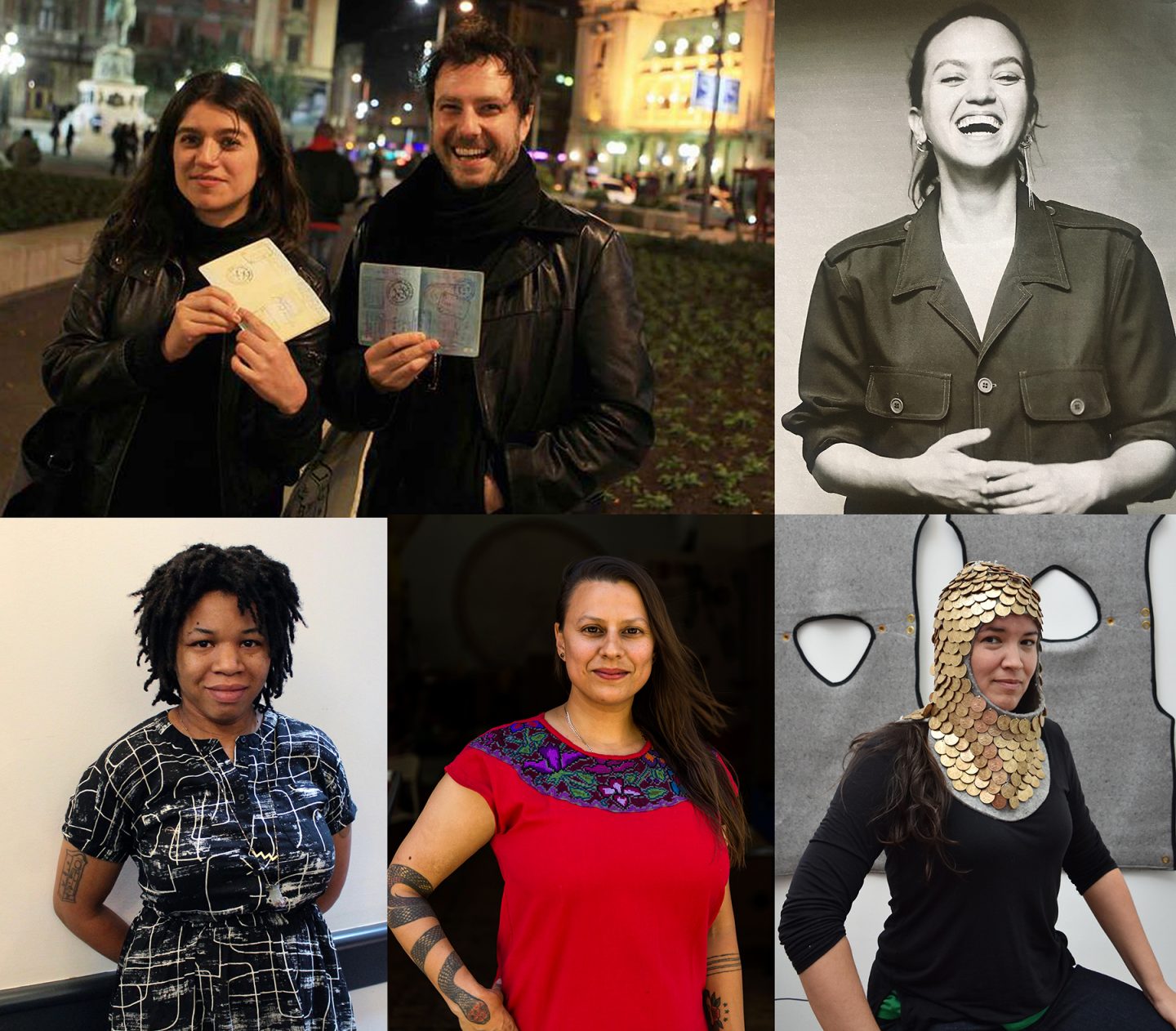  Top, left to right: Etcétera (Loreto Garín Guzmán and Federico Zukerfeld) and Adelita Husni-Bey. Bottom: Rasheedah Phillips, Carolina Caycedo, and Maria Hupfield. Images courtesy the artists