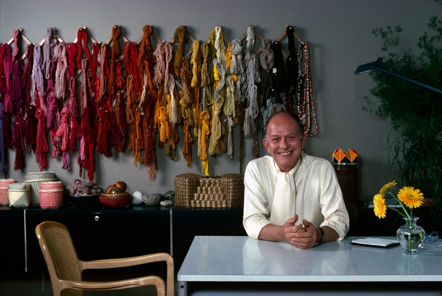 Jack Lenor Larsen in his studio