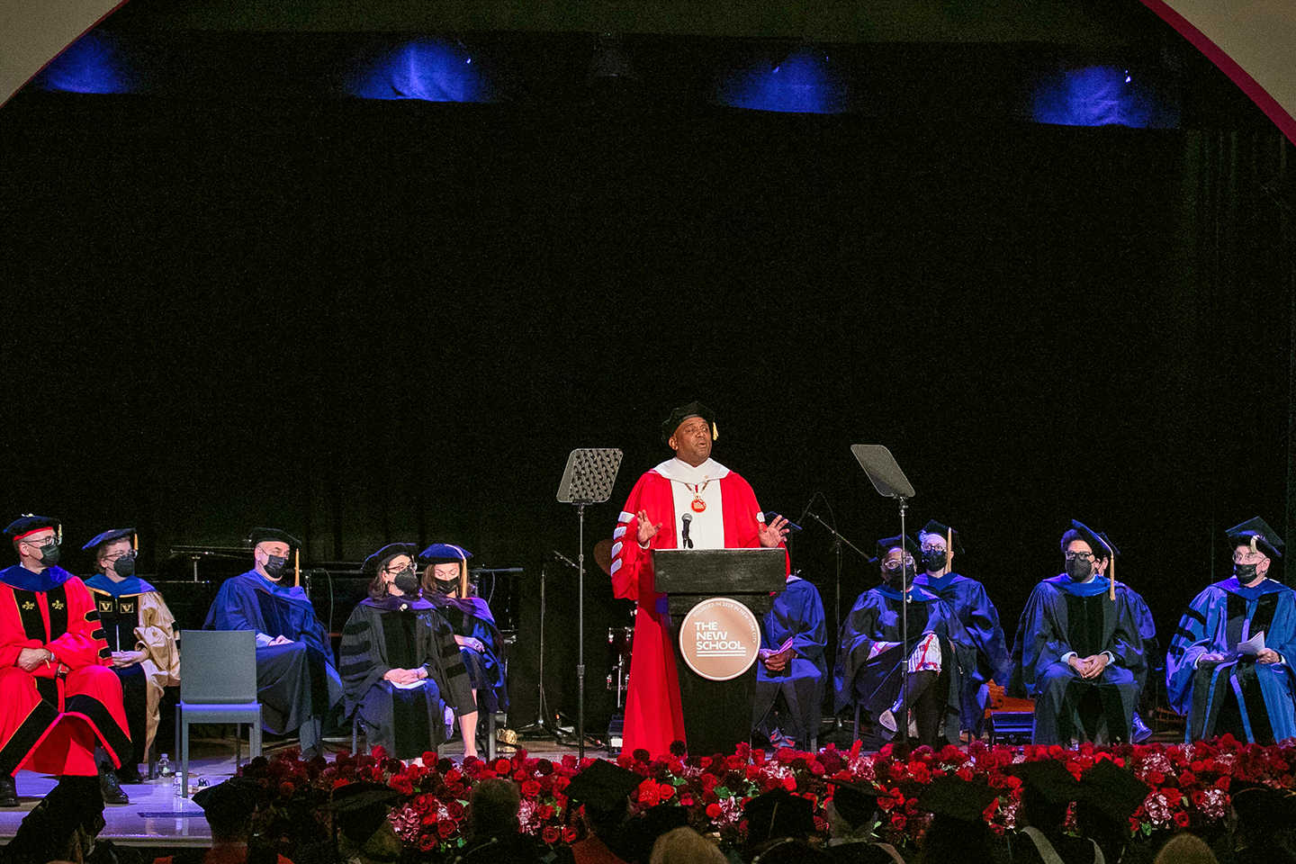 President McBride delivering his investiture address