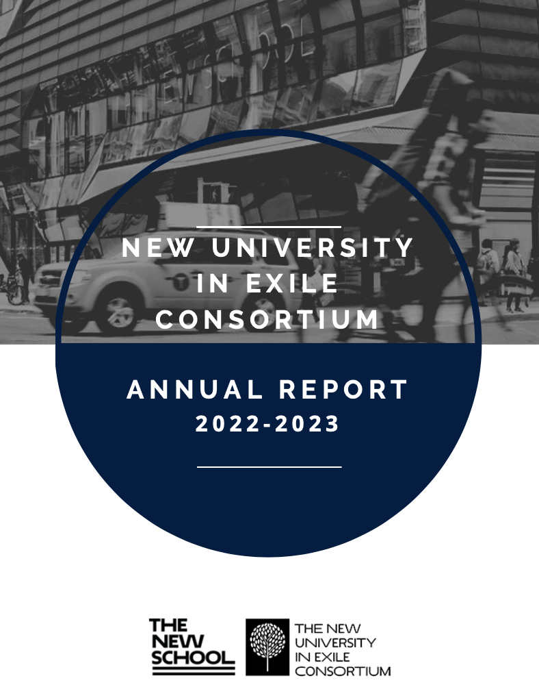 Cover for New University in Exile Annual Report